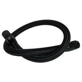 1998.5-2018 Cummins 5.9L/6.7L 34.5 Inch Common Rail/VP44 Coolant Bypass Hose Black Nylon Braided (FPE-CLNTBYPS-HS-CRVP-BLK) - Fleece Performance