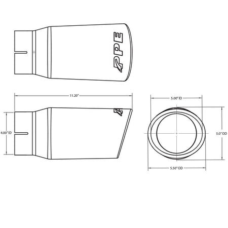 2001-2007 Duramax LB7/LLY/LBZ 304 Stainless Steel Polished Exhaust Tip (117020000) - Pacific Performance Engineering