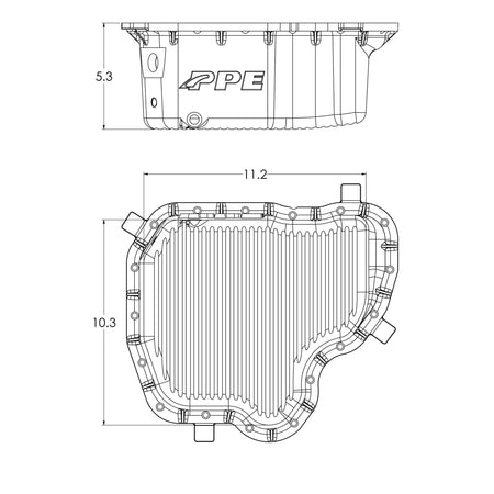 2001-2010 Duramax High Capacity Cast Aluminum Oil Pan (114052020) - Pacific Performance Engineering