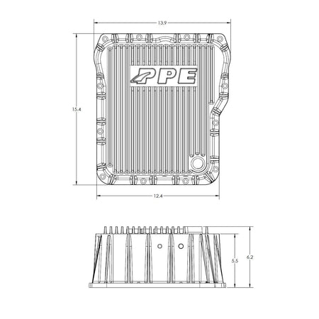 2001-2019 Duramax Deep Allison HD Aluminum Transmission Pan (128051010) - Pacific Performance Engineering