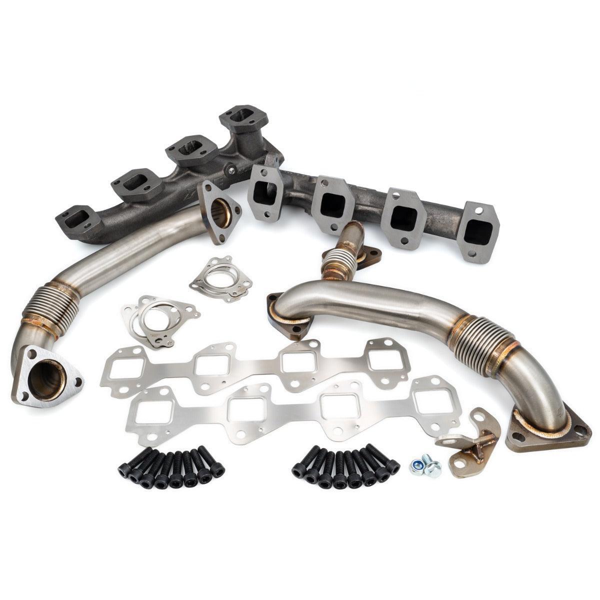 2001-2024 Duramax High-Flow Exhaust Manifold w/ Up-Pipes (116111035) - Pacific Performance Engineering