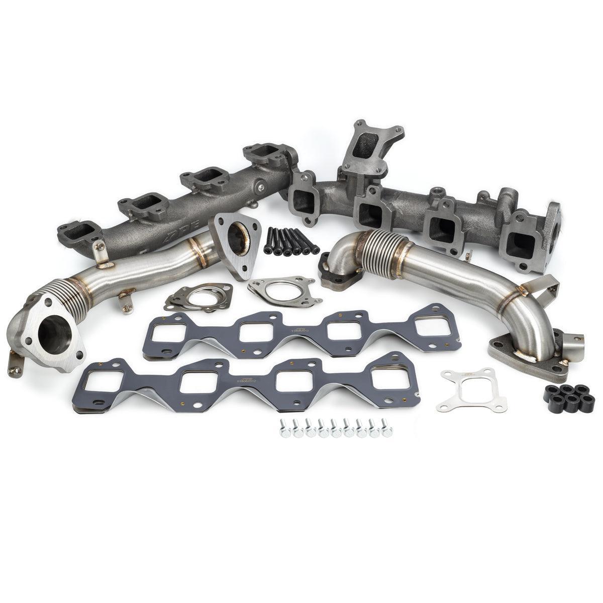 2001-2024 Duramax High-Flow Exhaust Manifold w/ Up-Pipes (116111035) - Pacific Performance Engineering