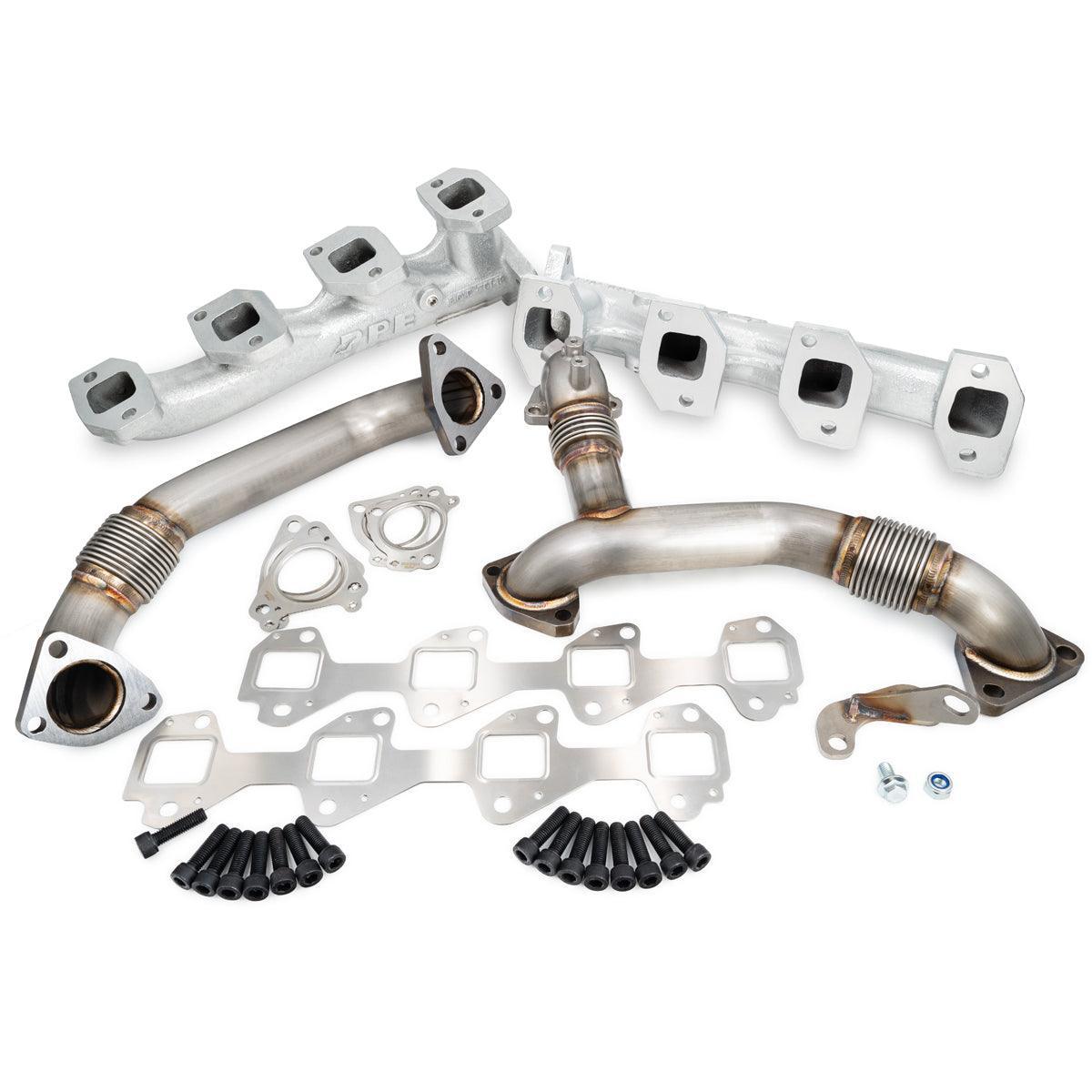 2001-2024 Duramax High-Flow Exhaust Manifold w/ Up-Pipes (116111035) - Pacific Performance Engineering