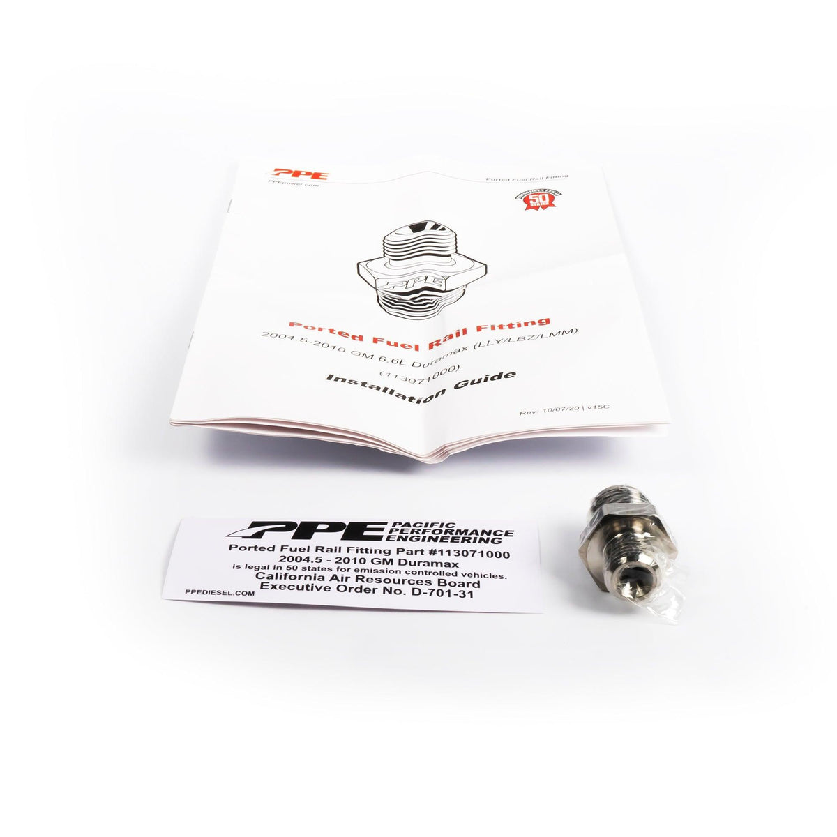 2004.5-2010 Duramax Fuel Rail Fitting Adapter (113071000) - Pacific Performance Engineering