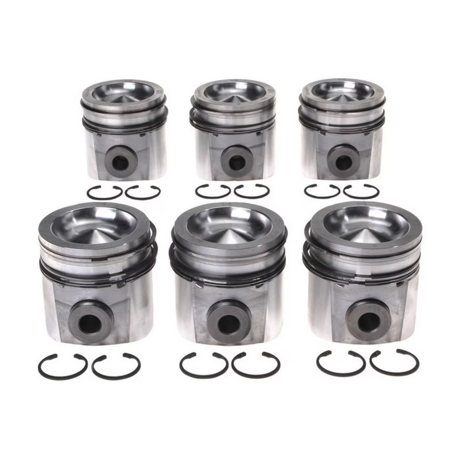 2007-2018 Cummins Mahle Set of 6 Pistons w/ Rings - Standard (224-3732WR)