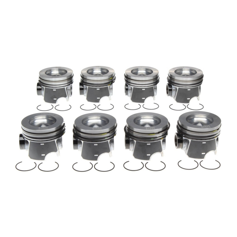 2011-2016 Duramax LML Mahle Set of 8 Pistons w/ Rings - Standard (224-3935WR)