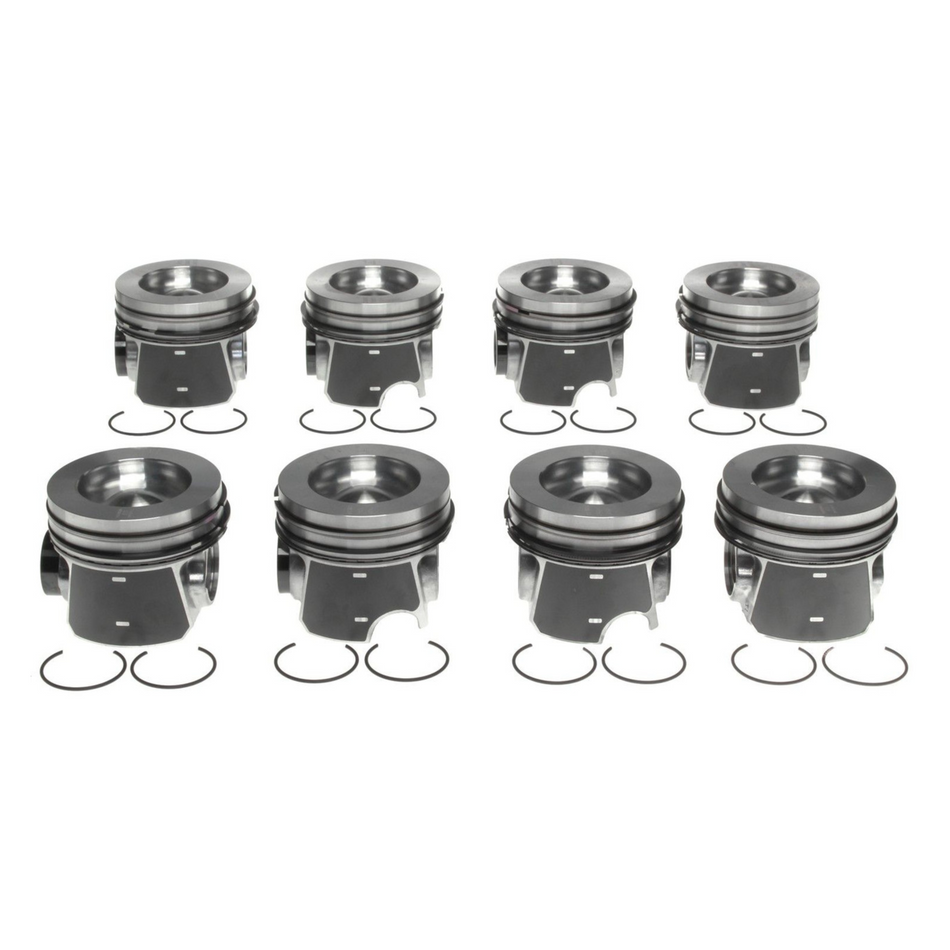 2008-2010 Powerstroke 6.4L Mahle Set of 8 Pistons w/ Rings - Standard (224-3851WR)