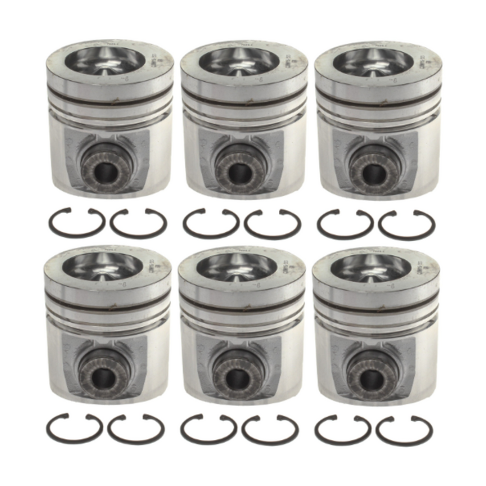 1991-1993 Cummins 5.9L Mahle Set of 6 Pistons w/ Rings - .040 (224-3523WR.040)