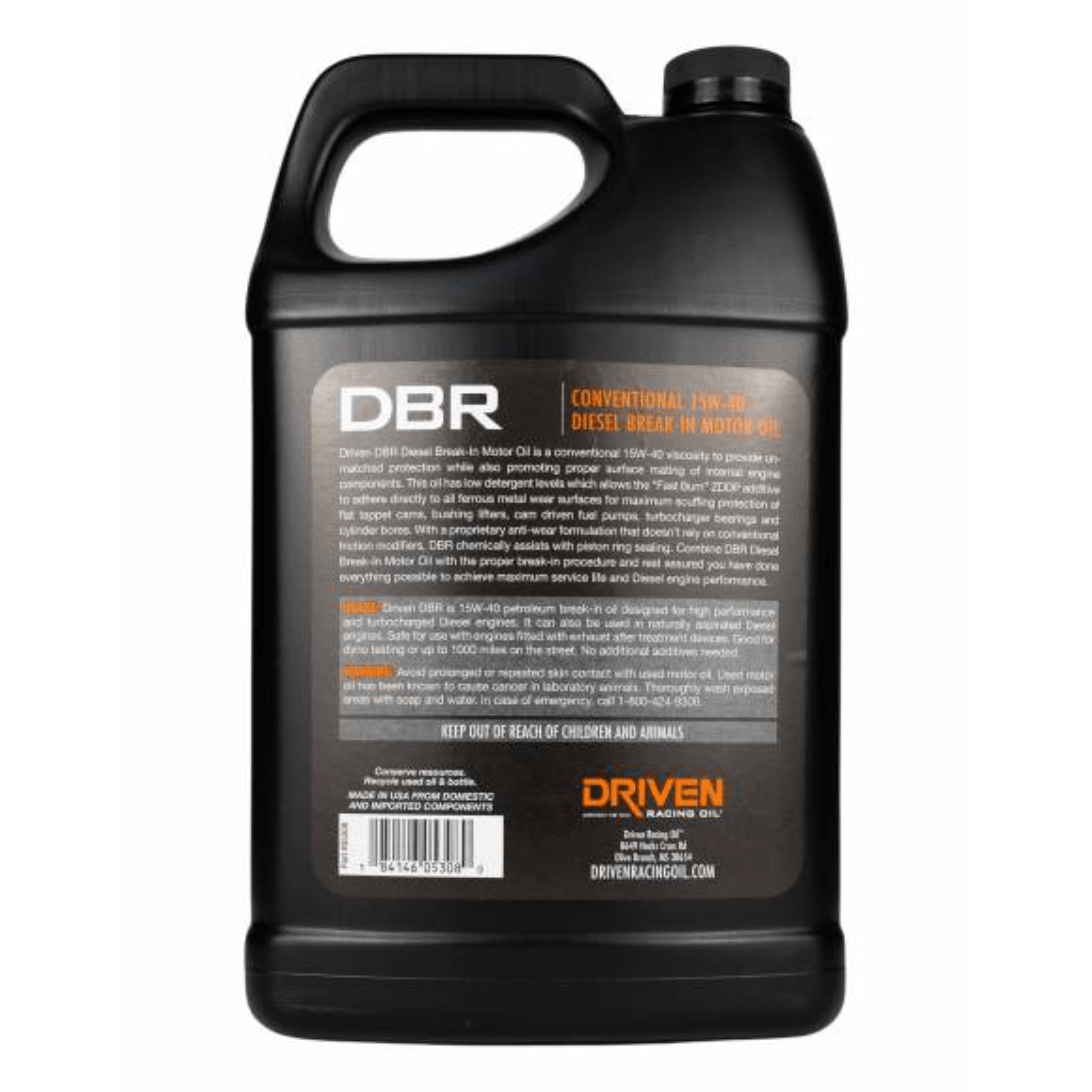 Driven Racing Oil DBR 15W-40 Conventional Diesel Break-In Oil (05308) - Driven Racing Oil