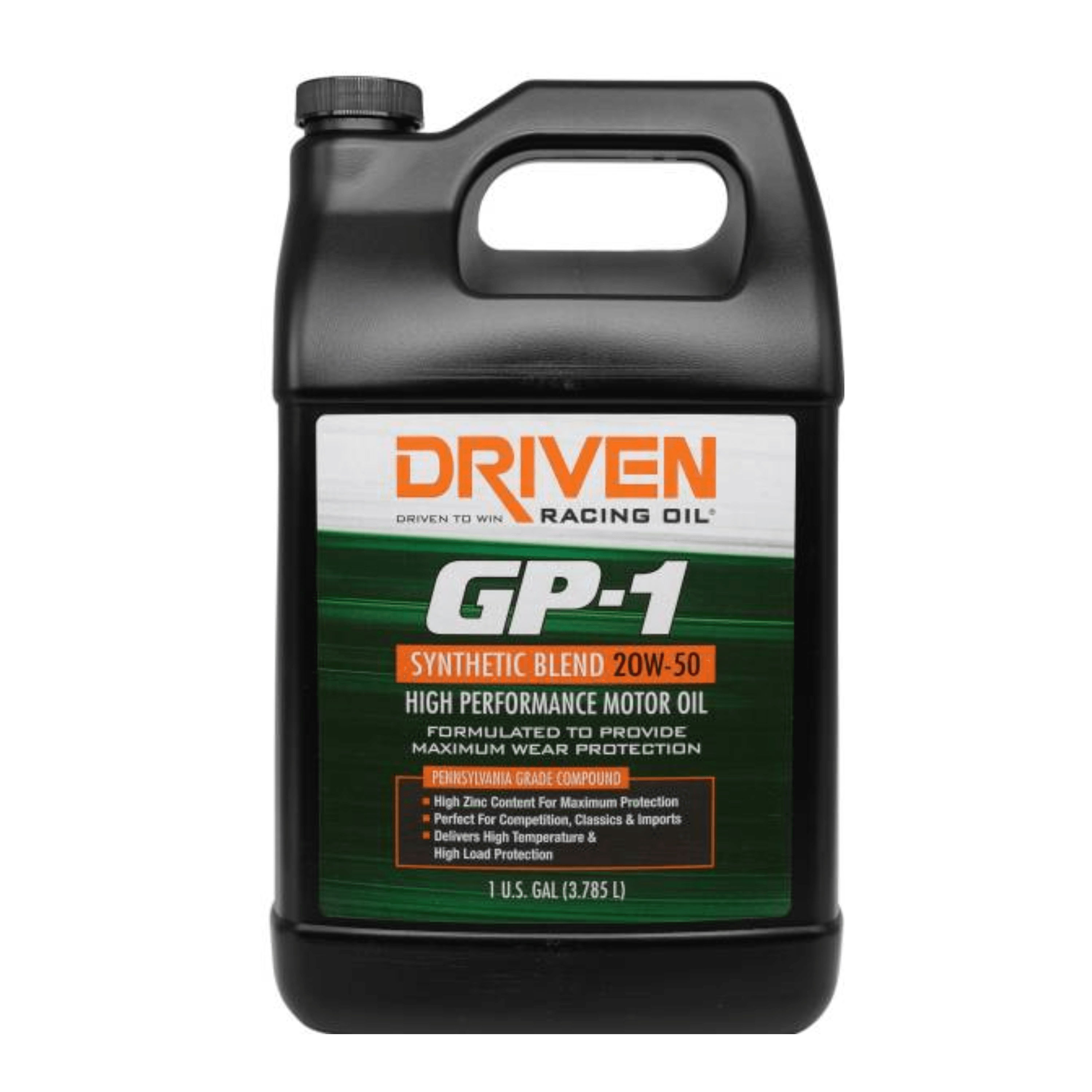 Driven Racing Oil GP-1 20W-50 Synthetic Blend High Performance Oil 1 Gallon (19508) - Driven Racing Oil