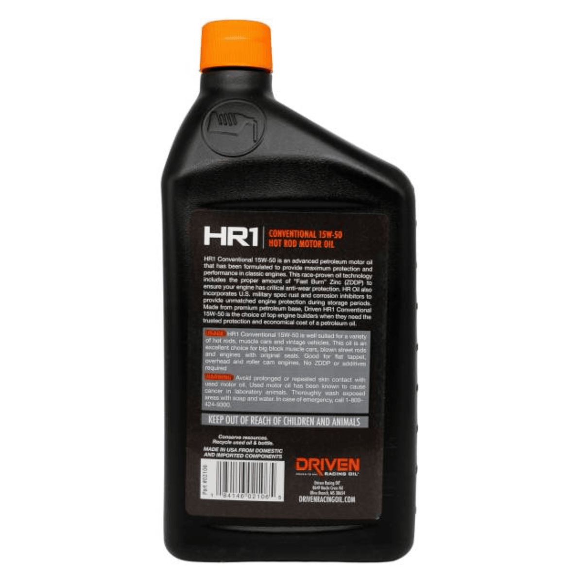 Driven Racing Oil HR1 15W-50 Conventional Hot Rod Oil (02106) - Driven Racing Oil