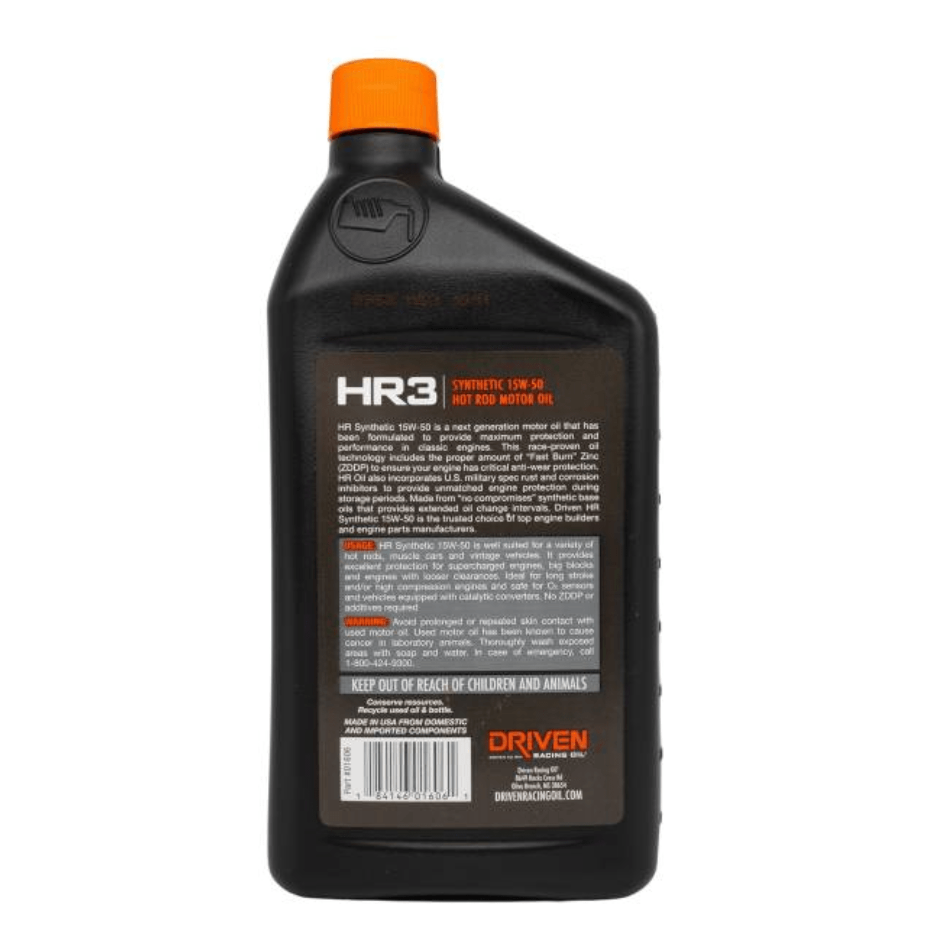 Driven Racing Oil HR3 15W-50 Synthetic Hot Rod Oil (01606) - Driven Racing Oil