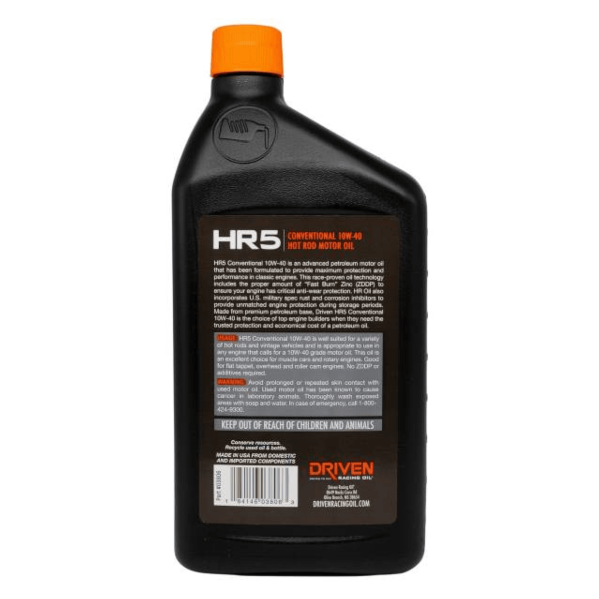 Driven Racing Oil HR5 10W-40 Conventional Hot Rod Oil (03806) - Driven Racing Oil