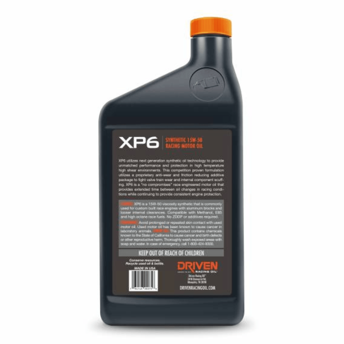 Driven Racing Oil XP6 15W-50 Synthetic Racing Oil (01006) - Driven Racing Oil