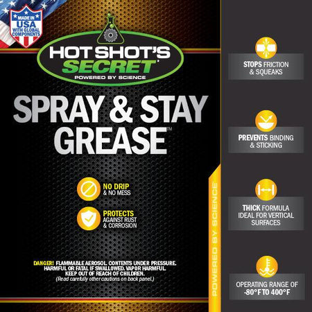 Hot Shots Secret Spray & Stay Grease Lubricant (HSSSAS9OZ) - Hot Shot's Secret