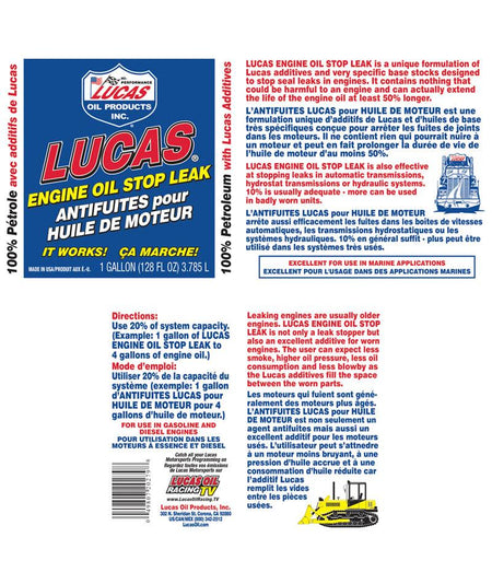 Lucas Oil Engine Oil Stop Leak (20278) - Lucas Oil