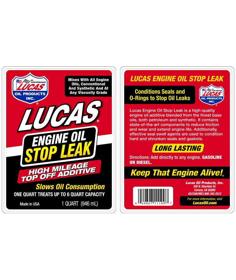 Lucas Oil Engine Oil Stop Leak Top Off Additive (11100) - Lucas Oil