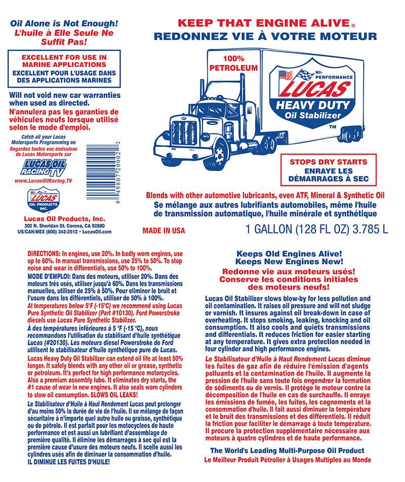 Lucas Oil Heavy Duty Oil Stabilizer (20001) - Lucas Oil