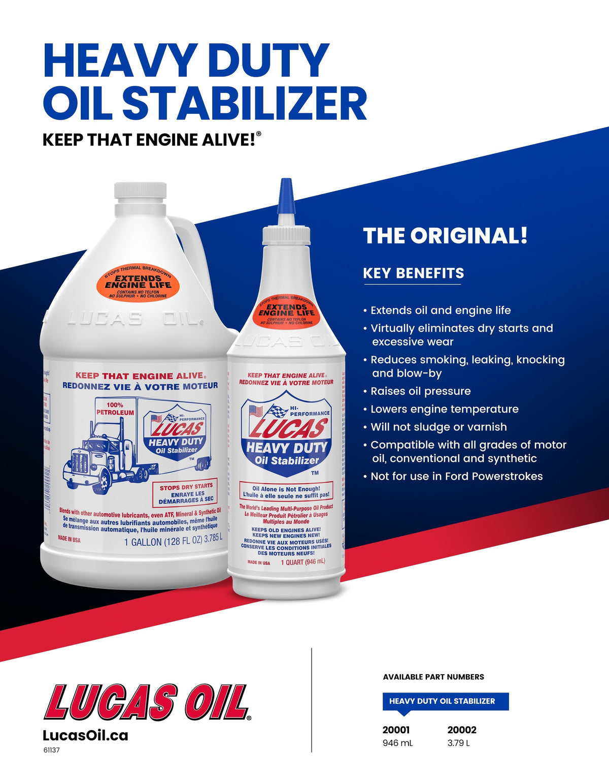 Lucas Oil Heavy Duty Oil Stabilizer (20001) - Lucas Oil